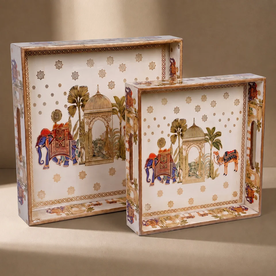 Royal Square Serving Tray Set of 2